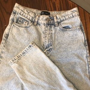 Zara Acid Wash Straight Leg Jeans 26/2